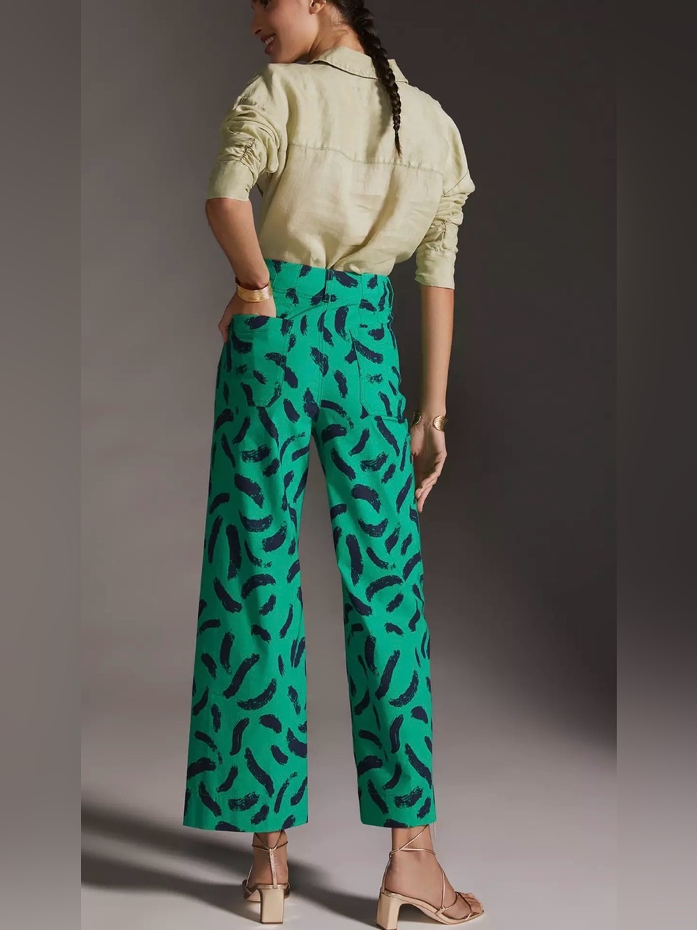 Maeve Anthropologie The Colette Pants Magic Fabric Ed Women 32 Crop Wide Leg 14 - Picture 2 of 15